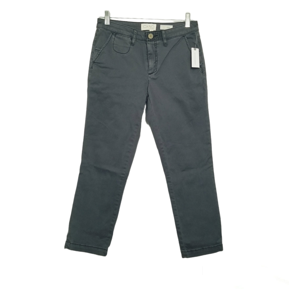 Anthropologie Slim Chino Gray Cropped Pants 25